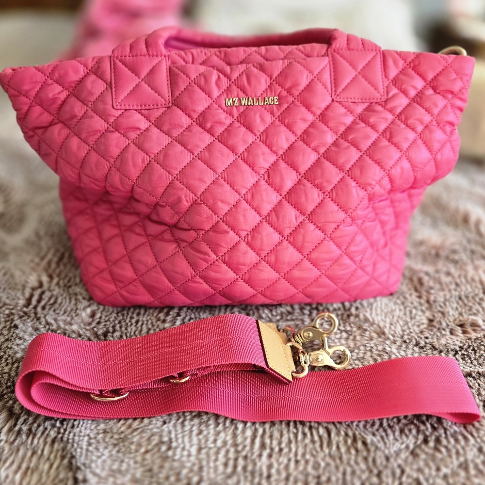 MZ Wallace Vibrant Pink Quilted Tote